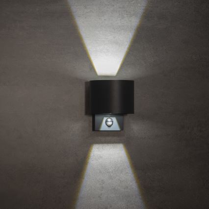 Applique murale d'extérieur LED avec détecteur REKA LED/7W/230V IP54 anthracite ronde