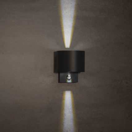 Applique murale d'extérieur LED avec détecteur REKA LED/7W/230V IP54 anthracite ronde