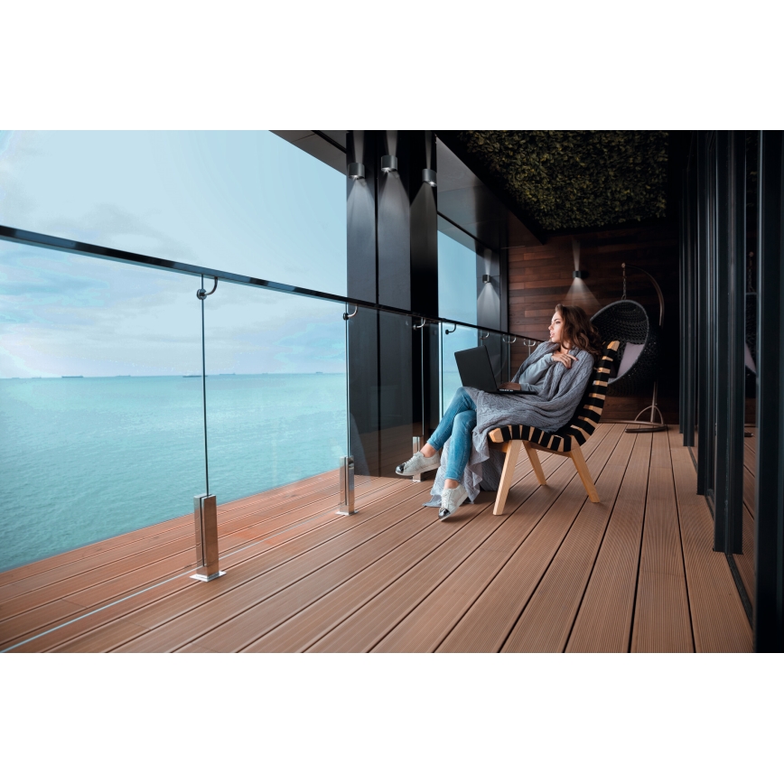 Applique murale d'extérieur LED avec détecteur REKA LED/7W/230V IP54 anthracite ronde