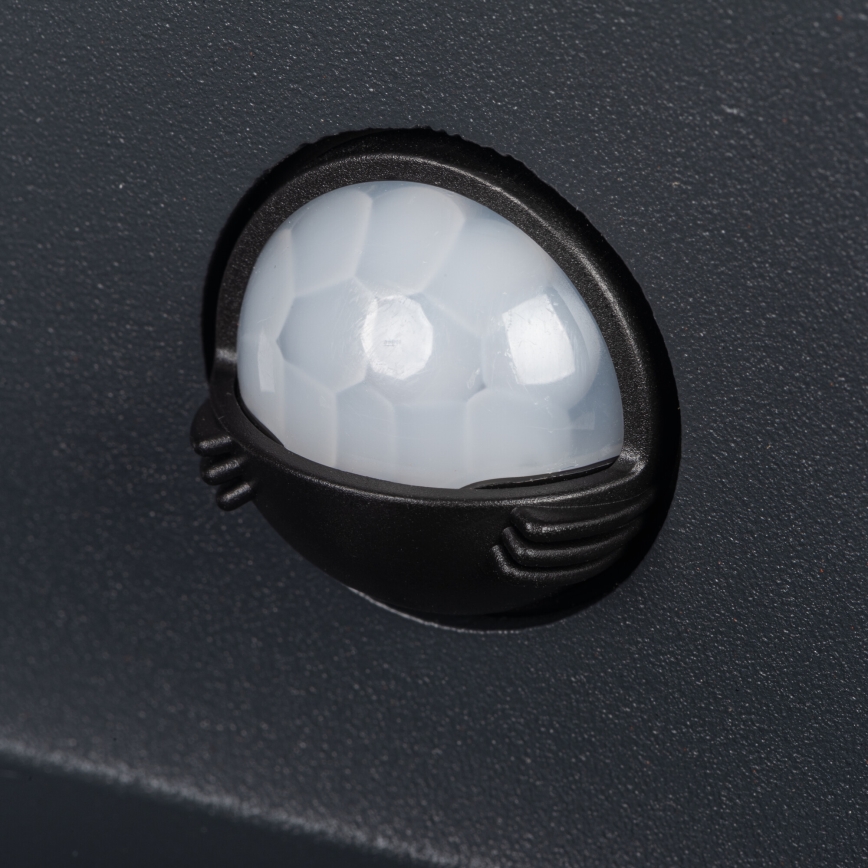 Applique murale d'extérieur LED avec détecteur REKA LED/7W/230V IP54 anthracite ronde