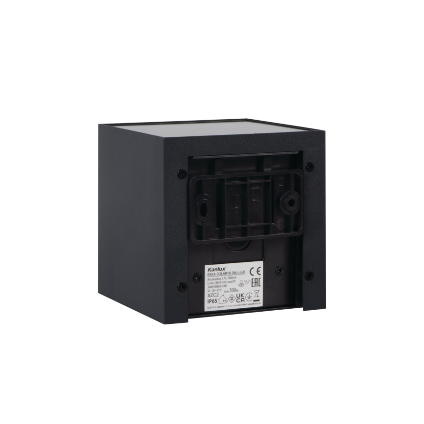 Applique murale solaire à LED avec détecteur REKA LED/3W/3,7V 1800 mAh 3000/4000/6500K IP65 noire