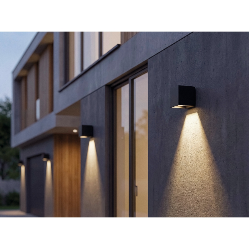 Applique murale solaire REKA LED avec capteur, 6W/3,7V, 1800 mAh, 3000/4000/6500K, IP65, noire