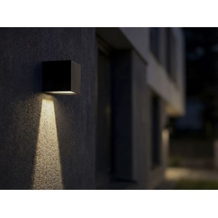 Applique murale solaire REKA LED avec capteur, 6W/3,7V, 1800 mAh, 3000/4000/6500K, IP65, noire