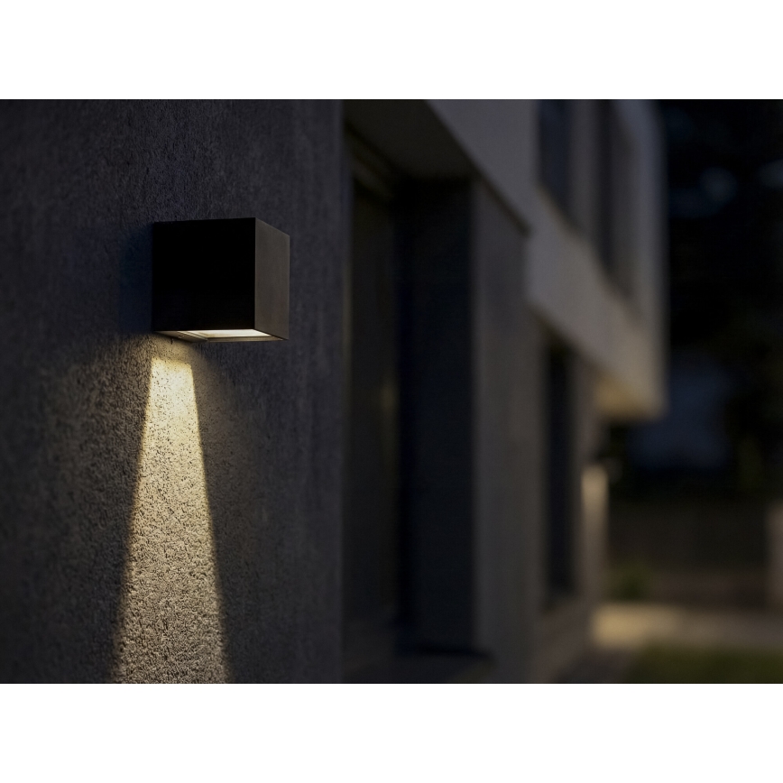 Applique murale solaire REKA LED avec capteur, 6W/3,7V, 1800 mAh, 3000/4000/6500K, IP65, noire
