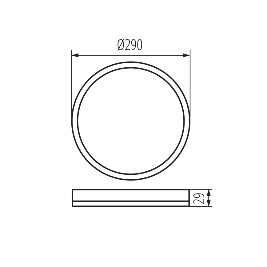 Plafonnier salle de bain AZPO LED/18,5W/230V d. 29 cm IP54 noir