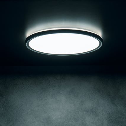 Plafonnier LED AZPO LED/18,5 W/230 V 3000/4000/6000 K Ø 29 cm IP54 noir