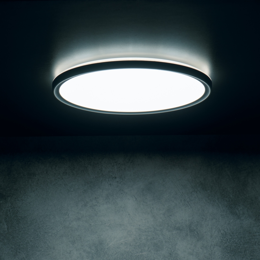 Plafonnier LED AZPO LED/18,5 W/230 V 3000/4000/6000 K Ø 29 cm IP54 noir