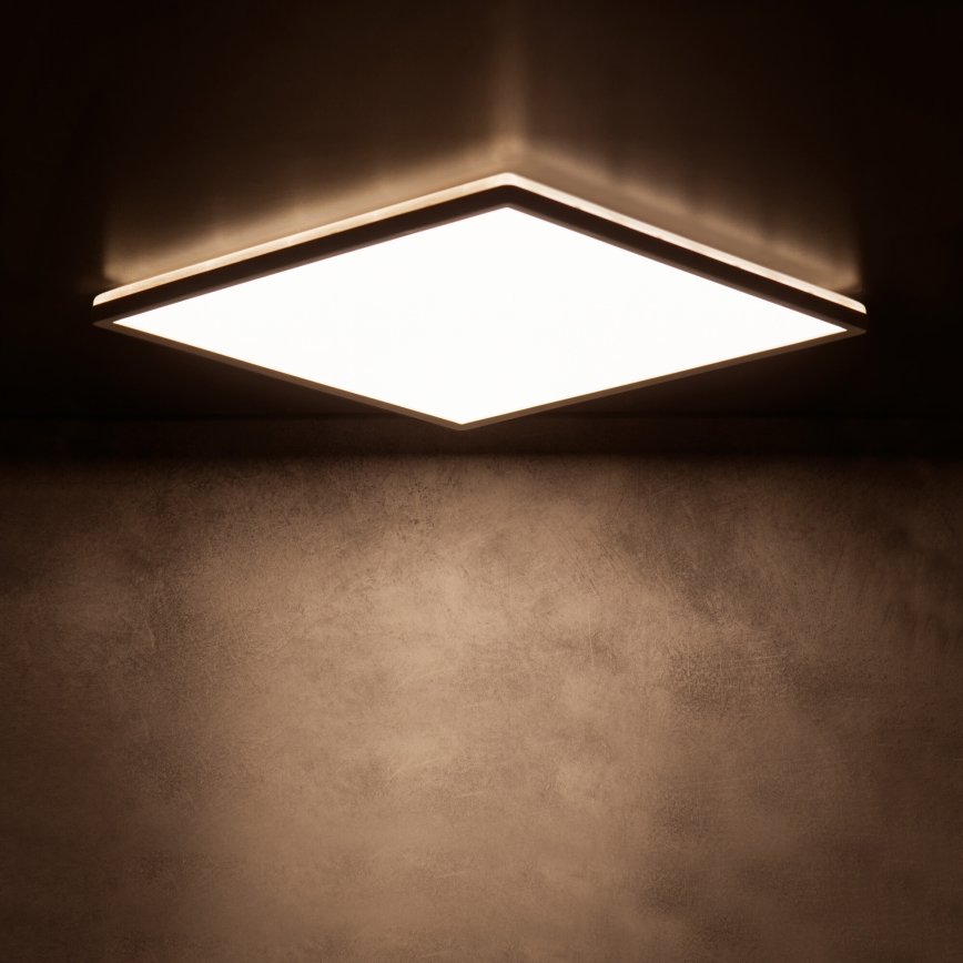 Plafonnier LED AZPO LED/17,5W/230V 3000/4000/6000K 30x30 cm IP54 noir