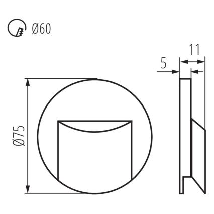 Luminaire d'escalier LED ERINUS LED/0,8W/12V 3000K blanc