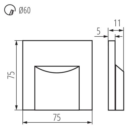 Lumière d'escalier ERINUS LED/0,8W/12V 3000K grise