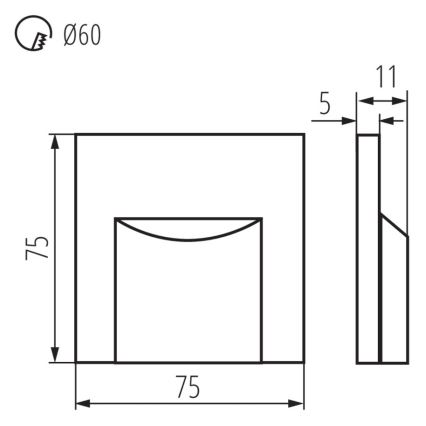 Lumière d'escalier ERINUS LED/0,8W/12V 4000K noire