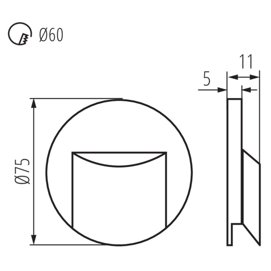 Lumière d'escalier ERINUS LED/0,8W/12V 3000K noire