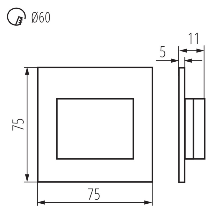 Lumière d'escalier ERINUS LED/1,5W/12V 4000K noire
