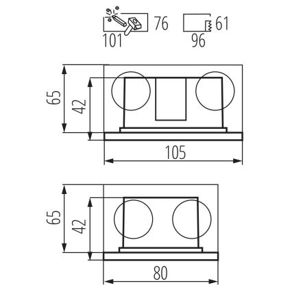 Lumière intégrée GLASI LED/3W/230V 3000K IP44 blanche