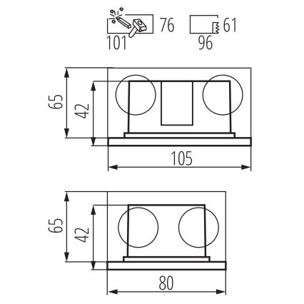 Lumière intégrée GLASI LED/3W/230V 4000K IP44 noire