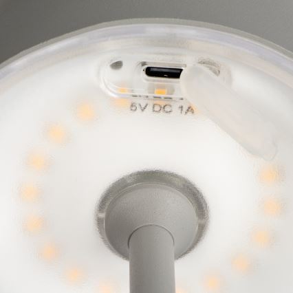 Lampe de table à intensité variable rechargeable INITA LED/1,2W/1800 mAh IP54 gris