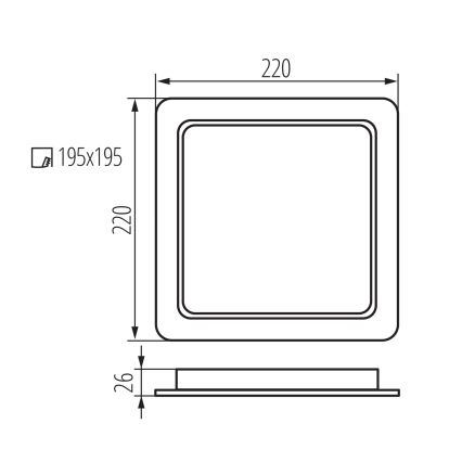 Plafonnier encastré pour salle de bains TAVO LED/24W/230V 3000/4000/6000K 22x22 cm IP44 blanc