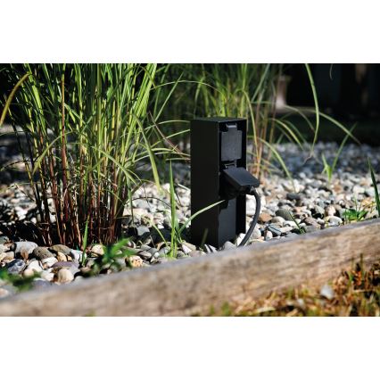 Borne prises électriques extérieure DASTO 2Z Type E 230V IP44 anthracite
