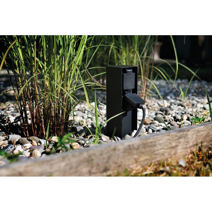 Borne prises électriques extérieure DASTO 2Z Type E 230V IP44 anthracite