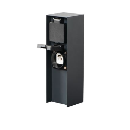 Borne prises électriques extérieure DASTO 2Z Type E 230V IP44 anthracite