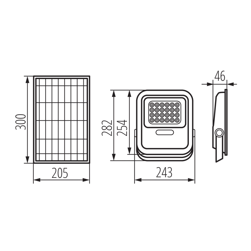 Projecteur à intensité variable avec panneau solaire et détecteur crépusculaire LED/10W/10000 mAh 3,2V IP65 + télécommande