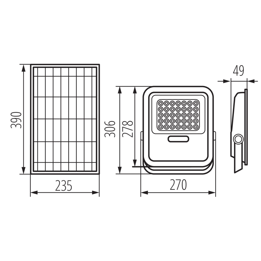 Projecteur à intensité variable avec panneau solaire et détecteur crépusculaire LED/15W/15000 mAh 3,2V IP65 + télécommande