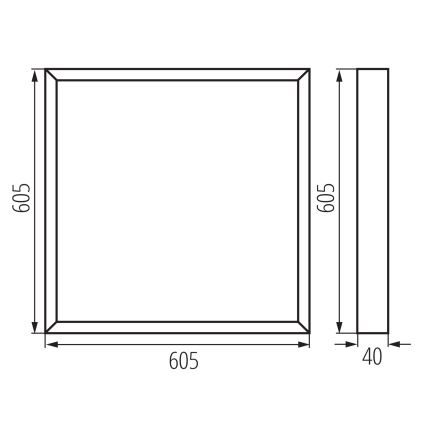 Panneau en saillie BLINGO LED/34W/230V 4000K 60x60 cm