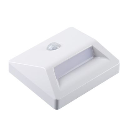 Luminaire encastrable LED avec détecteur de mouvement et capteur crépusculaire IRS LED/0,3W/3xAAA IP54 blanc