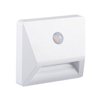 Luminaire encastrable LED avec détecteur de mouvement et capteur crépusculaire IRS LED/0,3W/3xAAA IP54 blanc