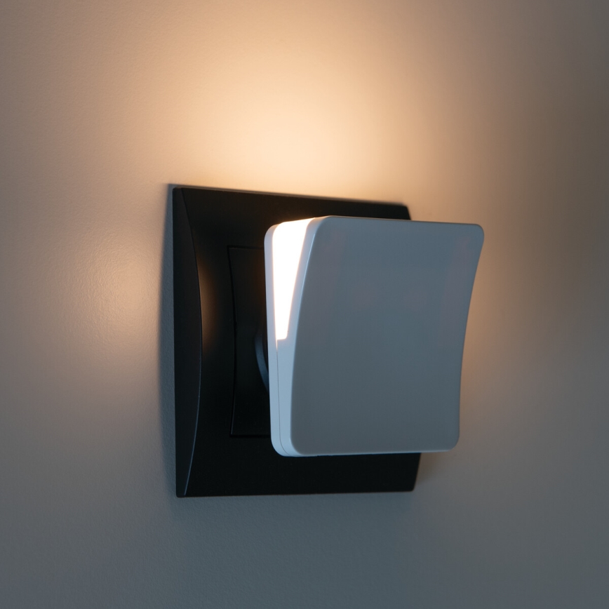 LED Veilleuse à capteur crépusculaire pour prise HOFI LED/0,28W/230V blanche