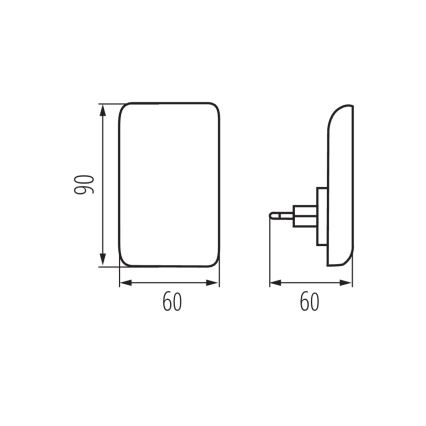 Kanlux 37394 - Veilleuse avec détecteur crépusculaire sur prise ORISA LED/0,28W/230V blanc