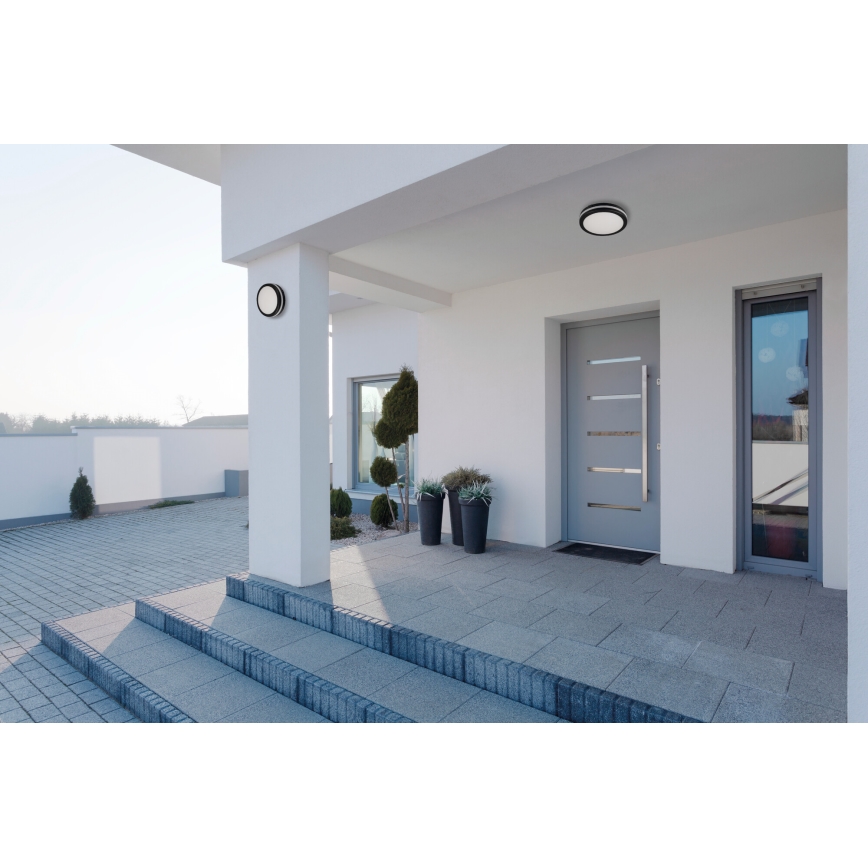 Plafonnier extérieur BENO E LED/12W/230V 3000/4000/6500K d. 20 cm IP65 noir
