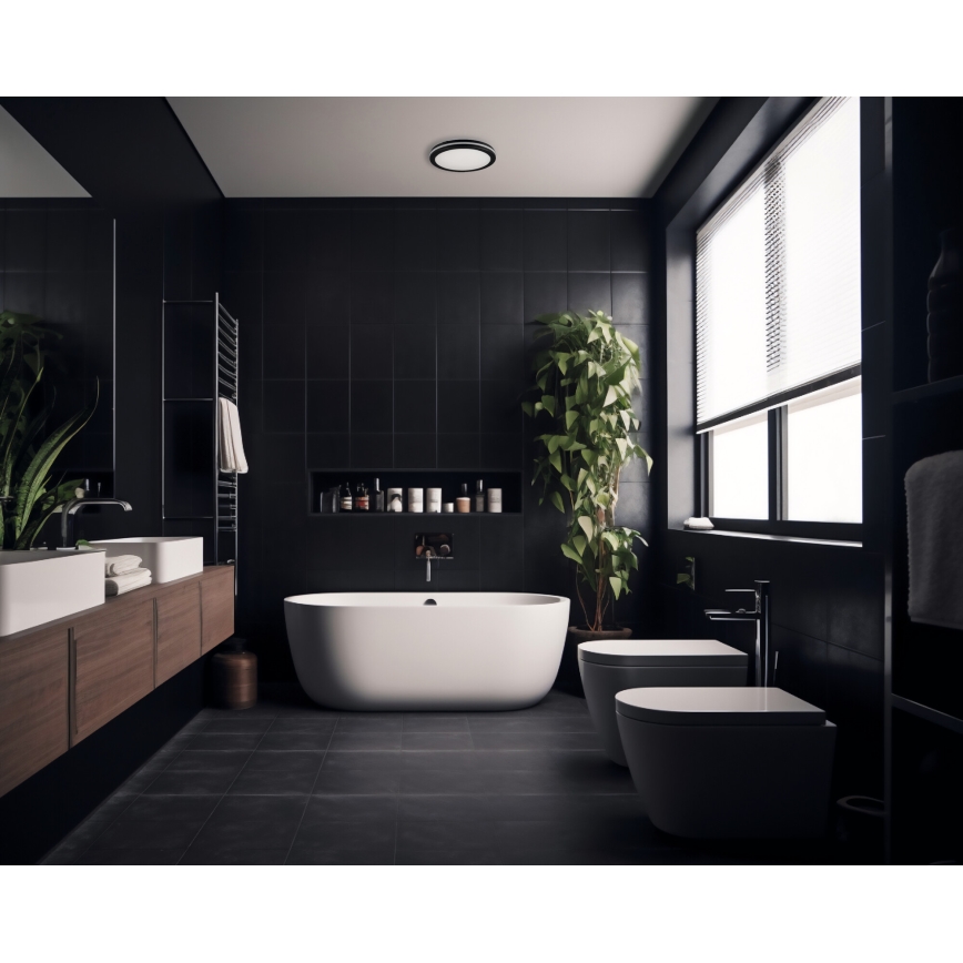 Plafonnier extérieur BENO E LED/12W/230V 3000/4000/6500K d. 20 cm IP65 noir