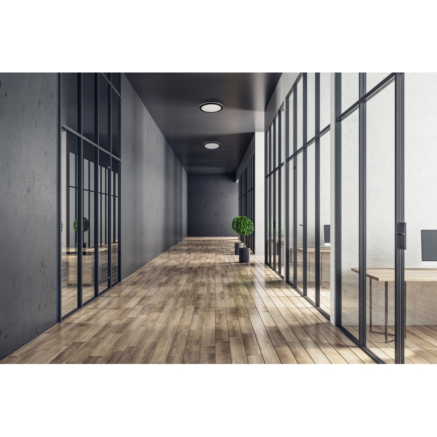 Plafonnier extérieur BENO E LED/30W/230V 3000/4000/6500K d. 30 cm IP65 noir