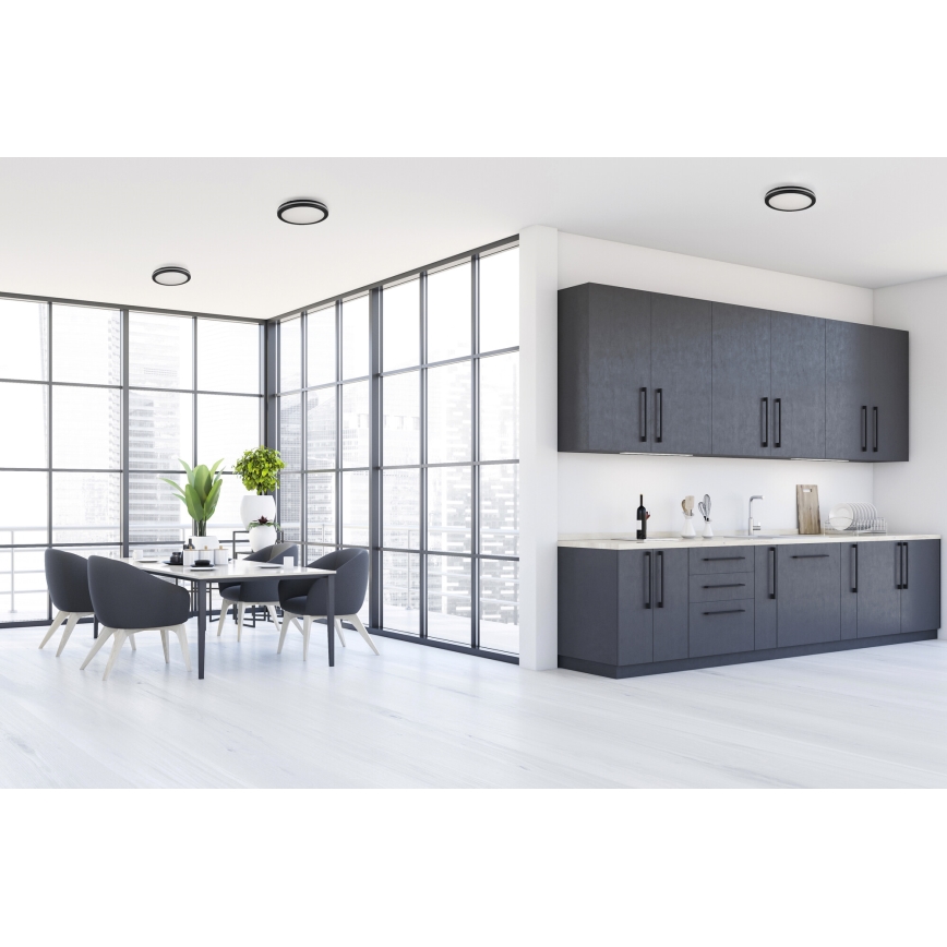 Plafonnier extérieur BENO E LED/30W/230V 3000/4000/6500K d. 30 cm IP65 noir