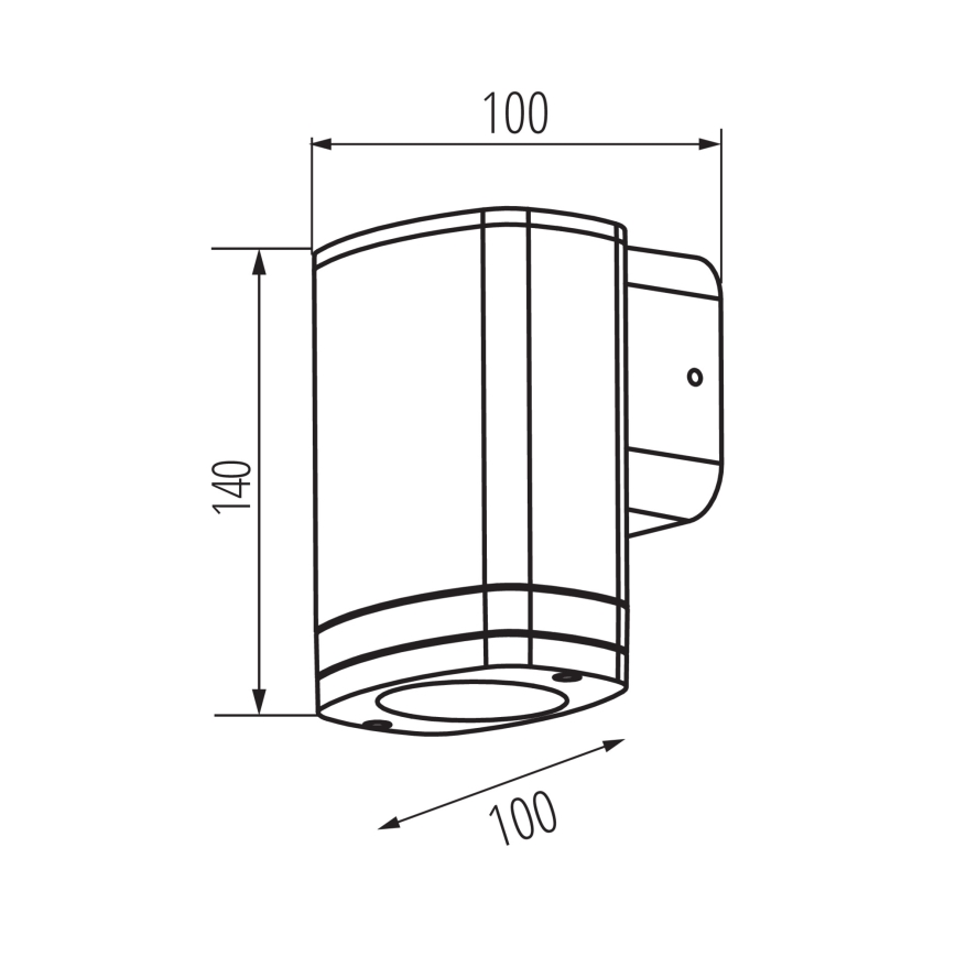 Applique murale extérieure ZEVI 1xGU10/10W/230V IP54 noir