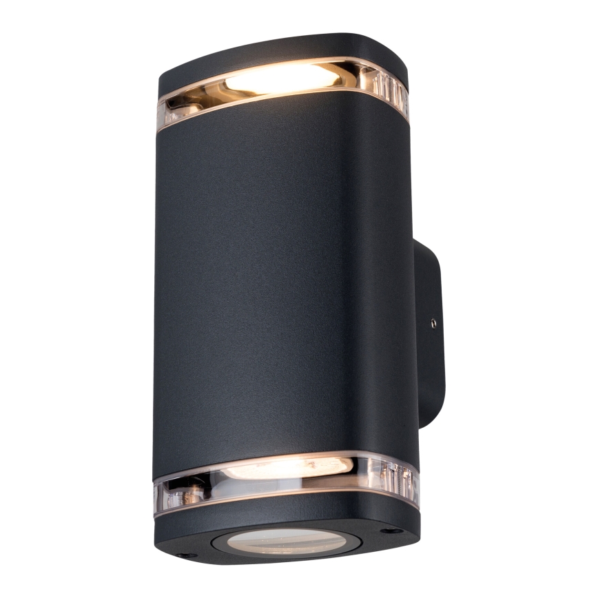 Applique murale extérieure ZEVI 2xGU10/10W/230V IP54 noir