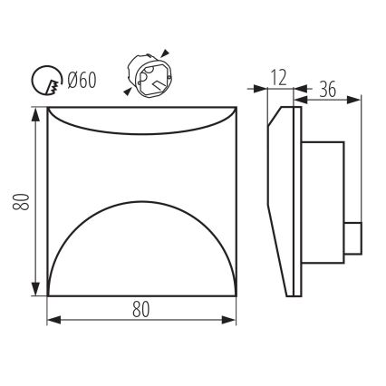 Applique d'escalier LED EXIN LED/2,5W/230V 3000K IP65 anthracite carrée