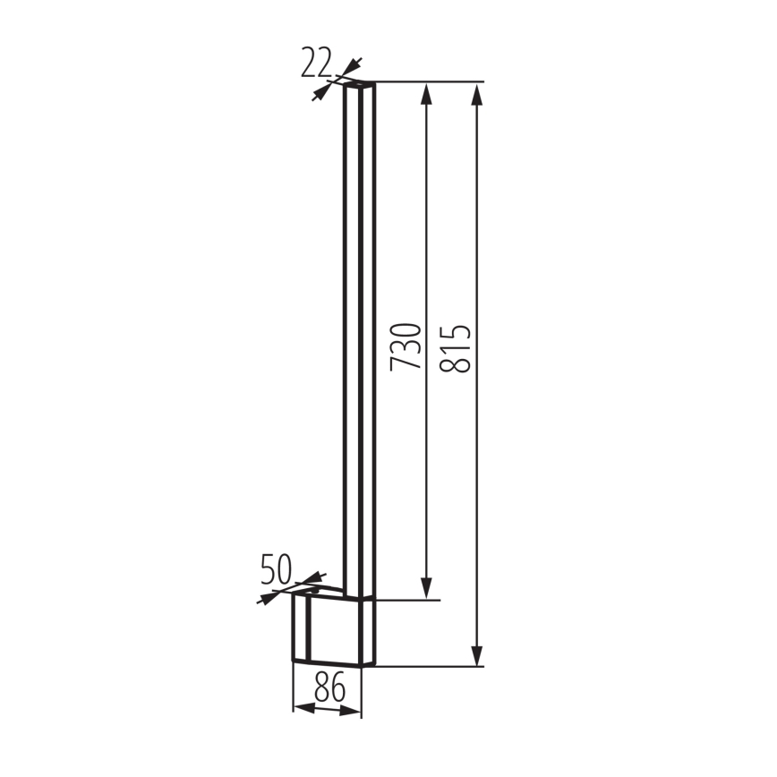 Applique murale extérieure LED YALTE LED/11W/230V 3000/4000/6500K 81,5 cm IP54 noire