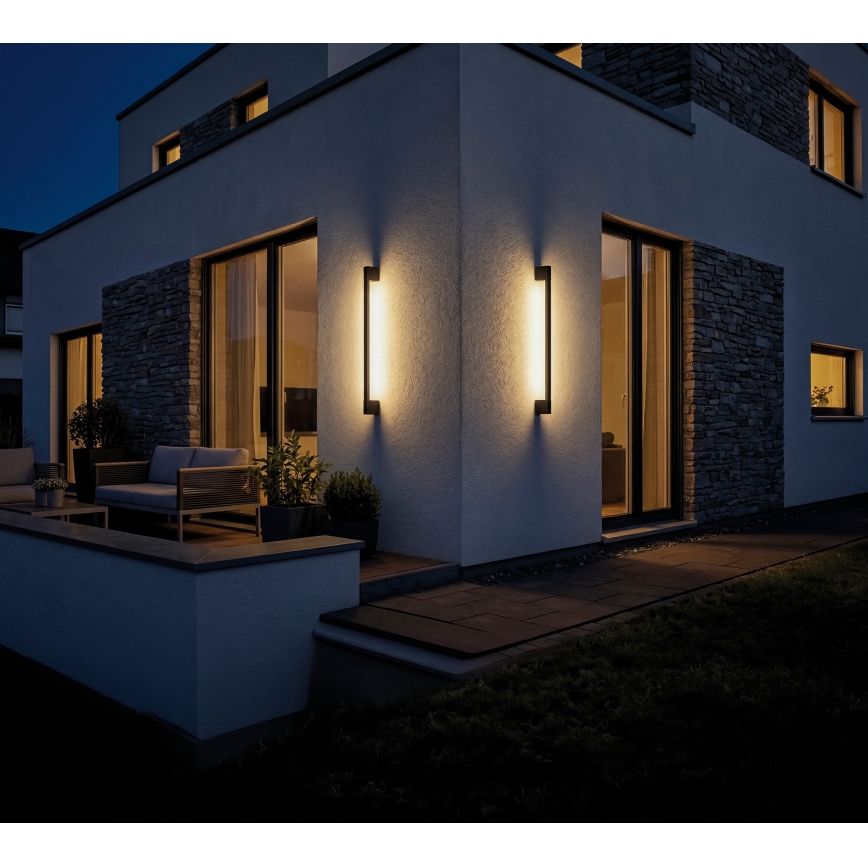 Applique murale extérieure YALTE LED/8,5W/230V 3000/4000/6500K 93 cm IP54 noire