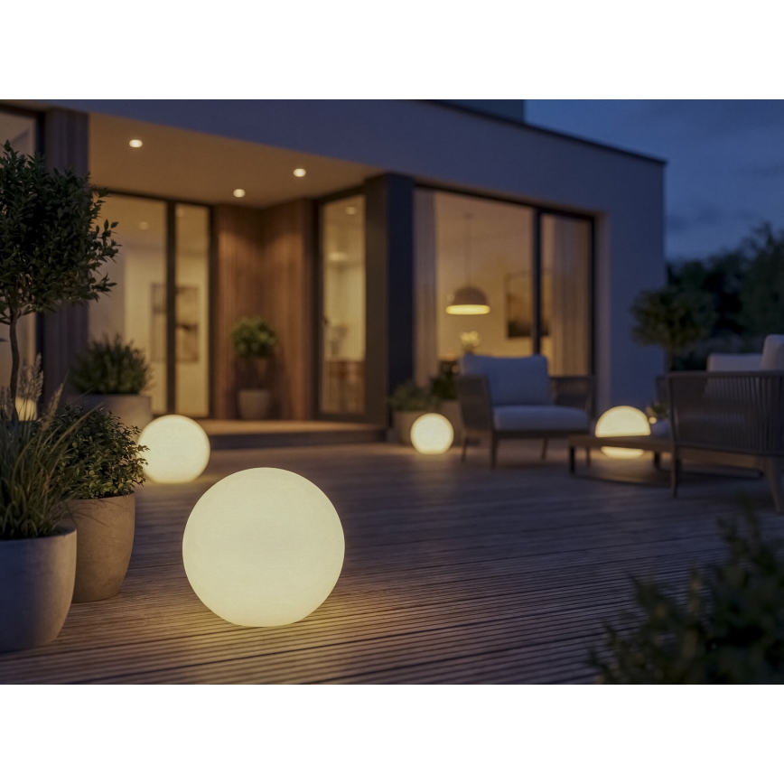 Lampe d'extérieur STONO 1xE27/15W/230V Ø 20 cm IP65 blanche