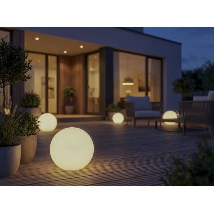 Lampe d'extérieur STONO 1xE27/20W/230V Ø 30 cm IP65 blanche