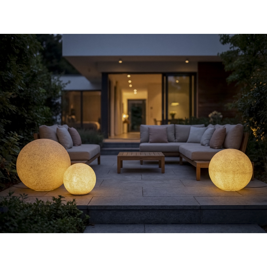 Lampe d'extérieur STONO 1xE27/20W/230V Ø 30 cm IP65 beige