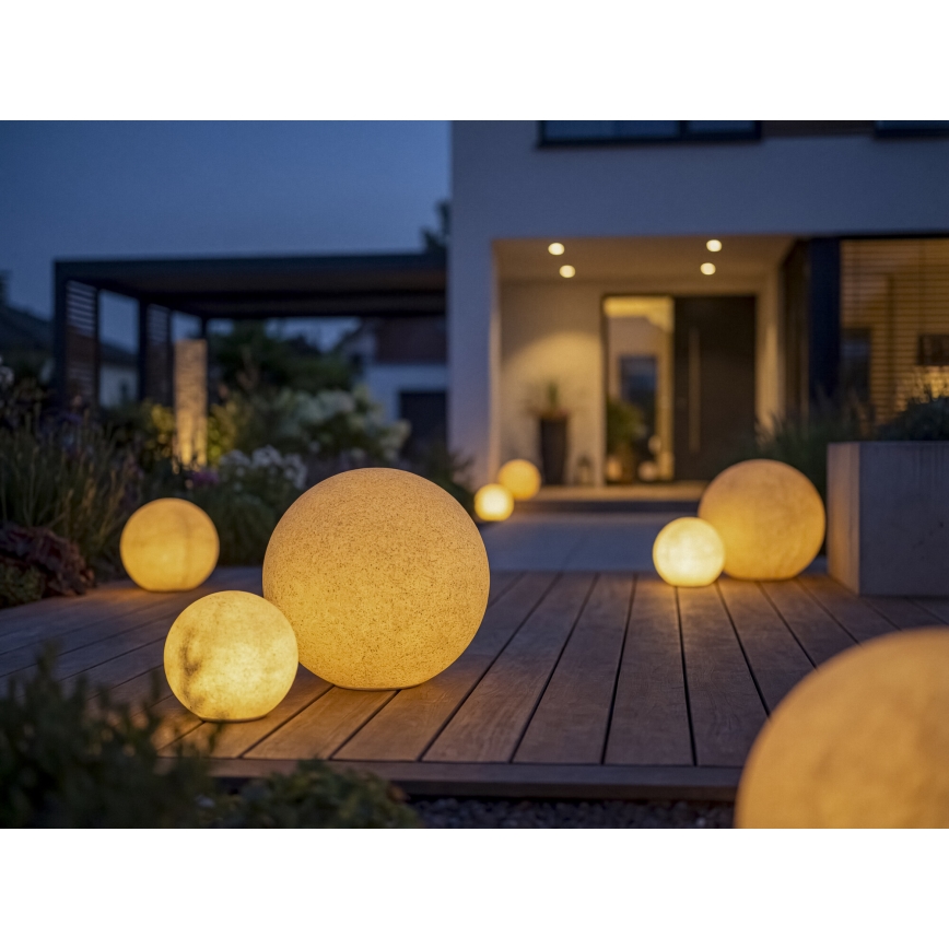 Lampe d'extérieur STONO 1xE27/20W/230V Ø 50 cm IP65 beige