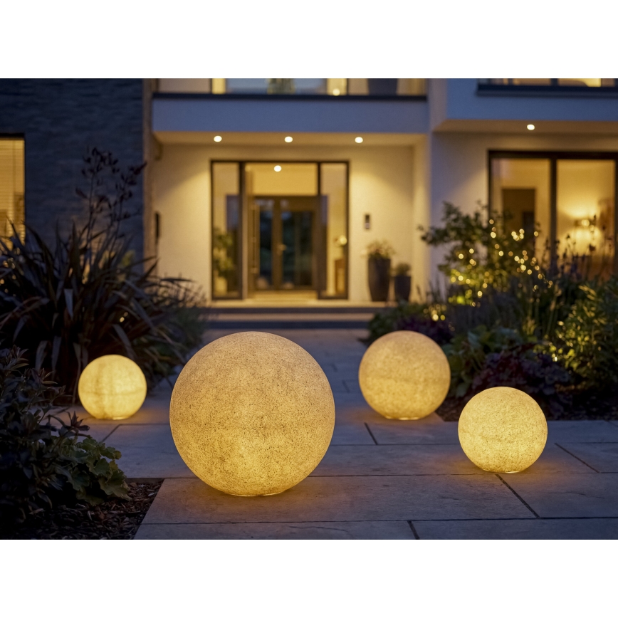 Lampe d'extérieur STONO 1xE27/20W/230V Ø 50 cm IP65 beige