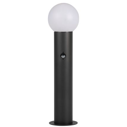 Lampe d'extérieur STONO 1xE27/15W/230V 80 cm IP65 anthracite, équipée d'un détecteur de mouvement et d'un détecteur crépusculaire
