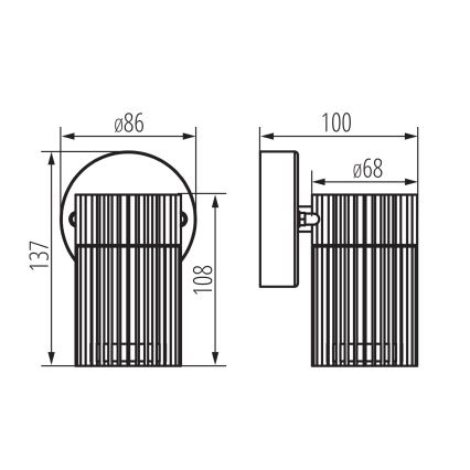 Applique murale d'extérieur RADILO, spot 1xGU10/11W/230V IP44, noire