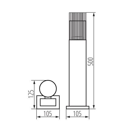 Lampe d'extérieur RADILO 1x GU10/11W/230V 50 cm IP44 noire