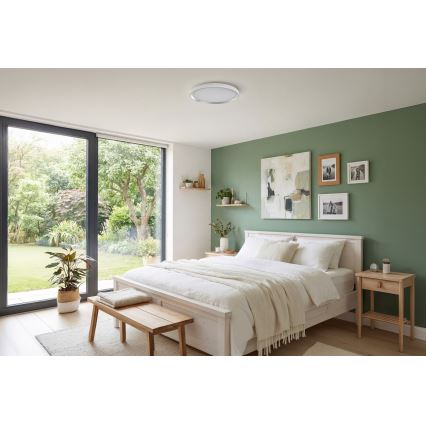 Plafonnier LED dimmable LIXAN LED/65W/230V 3000–6500 K Ø 48,6 cm blanc/argenté + télécommande