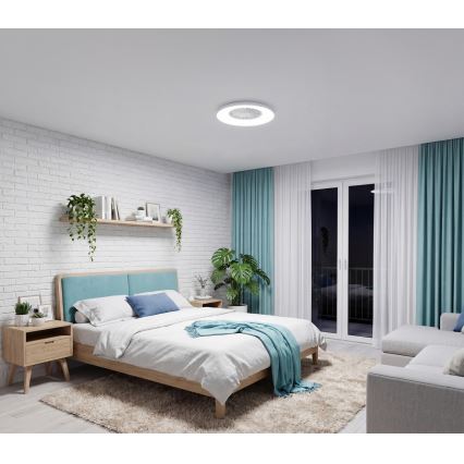 Plafonnier LED RGBW dimmable avec ventilateur PLAVE PAN LED/24W/230V 3000-6500K Ø 48,5 cm blanc + télécommande